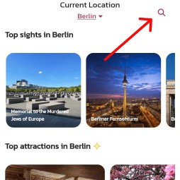 search in a location by pressing the search icon