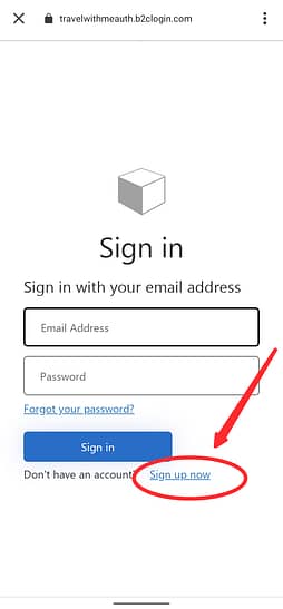 SignUp button