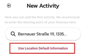 use location default information 