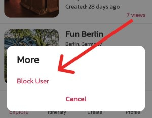 choose the "block user" choice