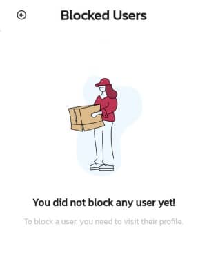 the blocked users page is empty 