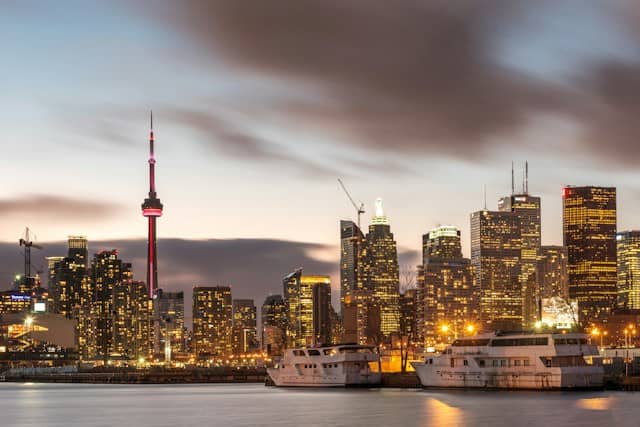 City view during nighttime Toronto Canada,one of the best places to travel in April