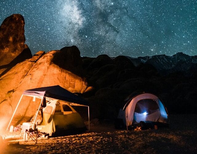 campers under milky way at summer camp